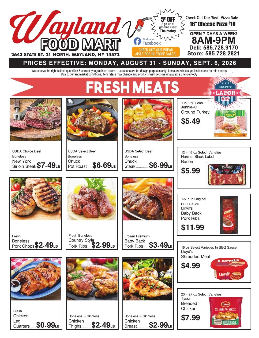 Wayland Food Mart (Wayland, NY) Weekly Ad August 31 - September 6, 2026