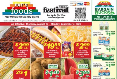 Pat's Foods Weekly Ad August 27 - September 7, 2026