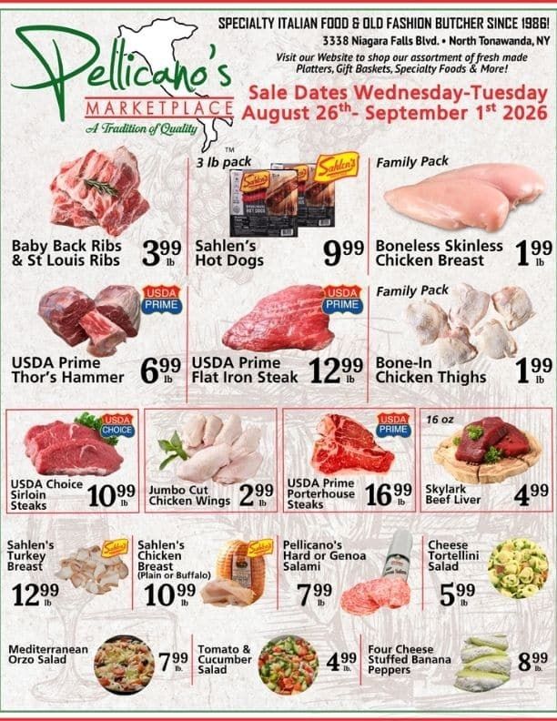 Pellicano's Marketplace (North Tonawanda, NY) Weekly Ad August 26 - September 1, 2026