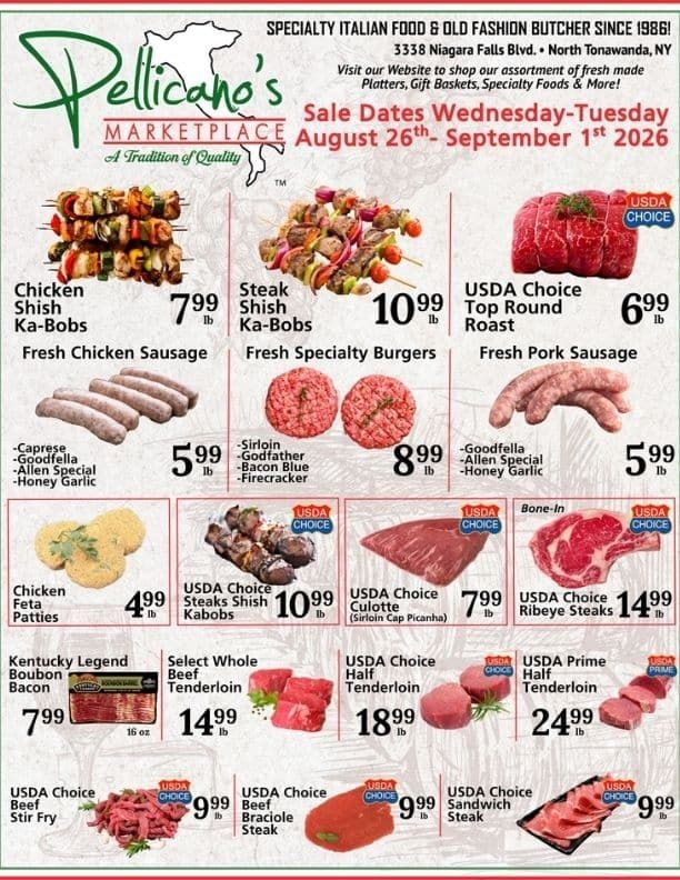 Pellicano's Marketplace (North Tonawanda, NY) Weekly Ad August 26 - September 1, 2026