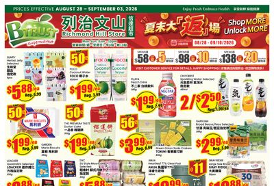 Btrust Supermarket (Richmond Hill) Flyer August 28 to September 3