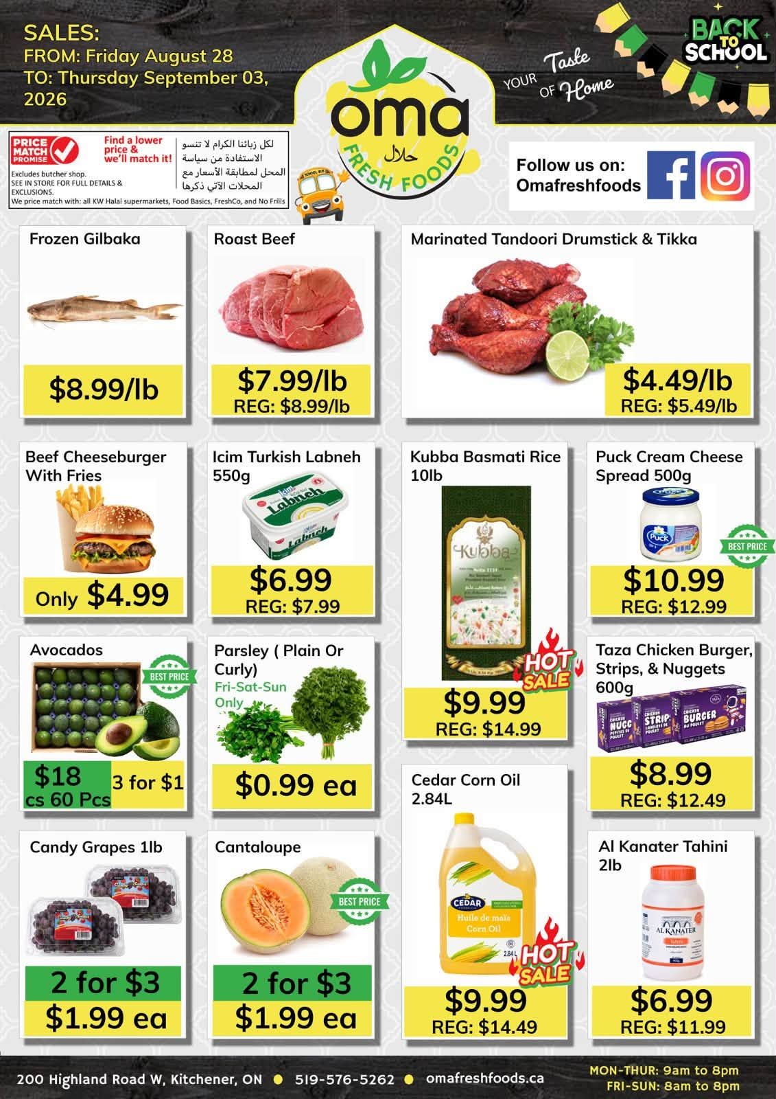 Oma Fresh Foods Flyer August 28 to September 3