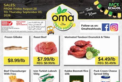 Oma Fresh Foods Flyer August 28 to September 3