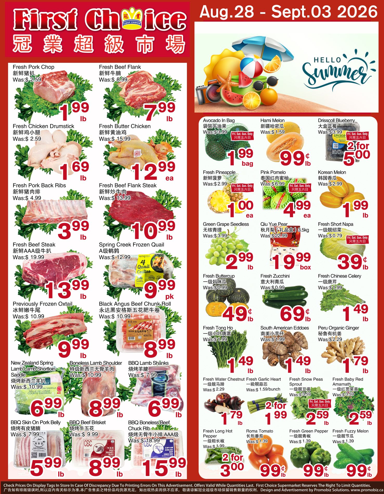 First Choice Supermarket Flyer August 28 to September 3