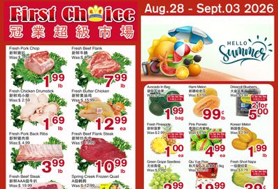 First Choice Supermarket Flyer August 28 to September 3