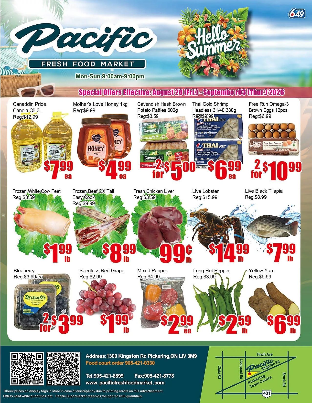 Pacific Fresh Food Market (Pickering) Flyer August 28 to September 3