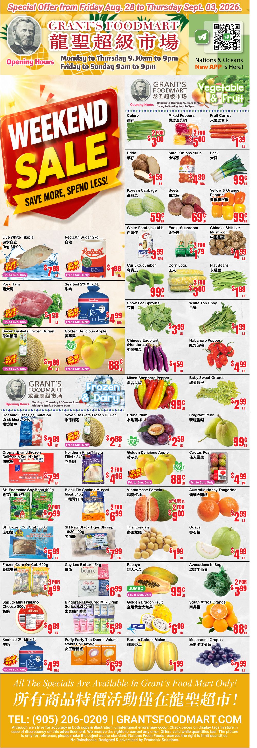 Grant's Food Mart Flyer August 28 to September 3
