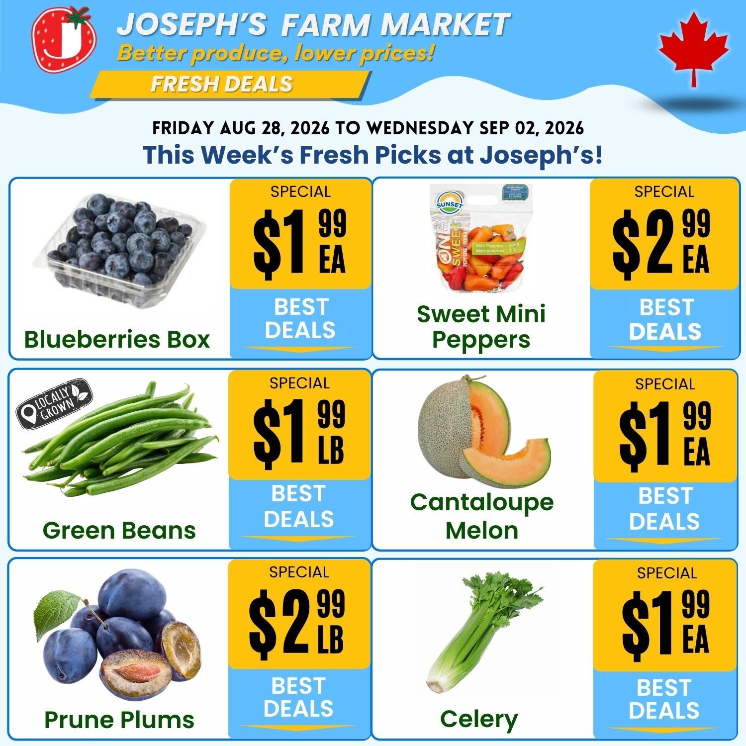 Joseph's Farm Market Flyer August 28 to September 2