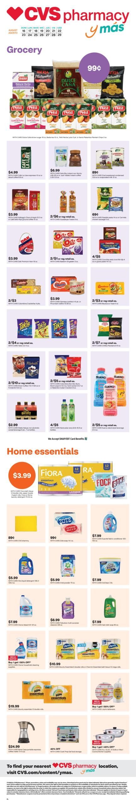 CVS Pharmacy (FL) y más Weekly Ad August 16 - 29, 2026