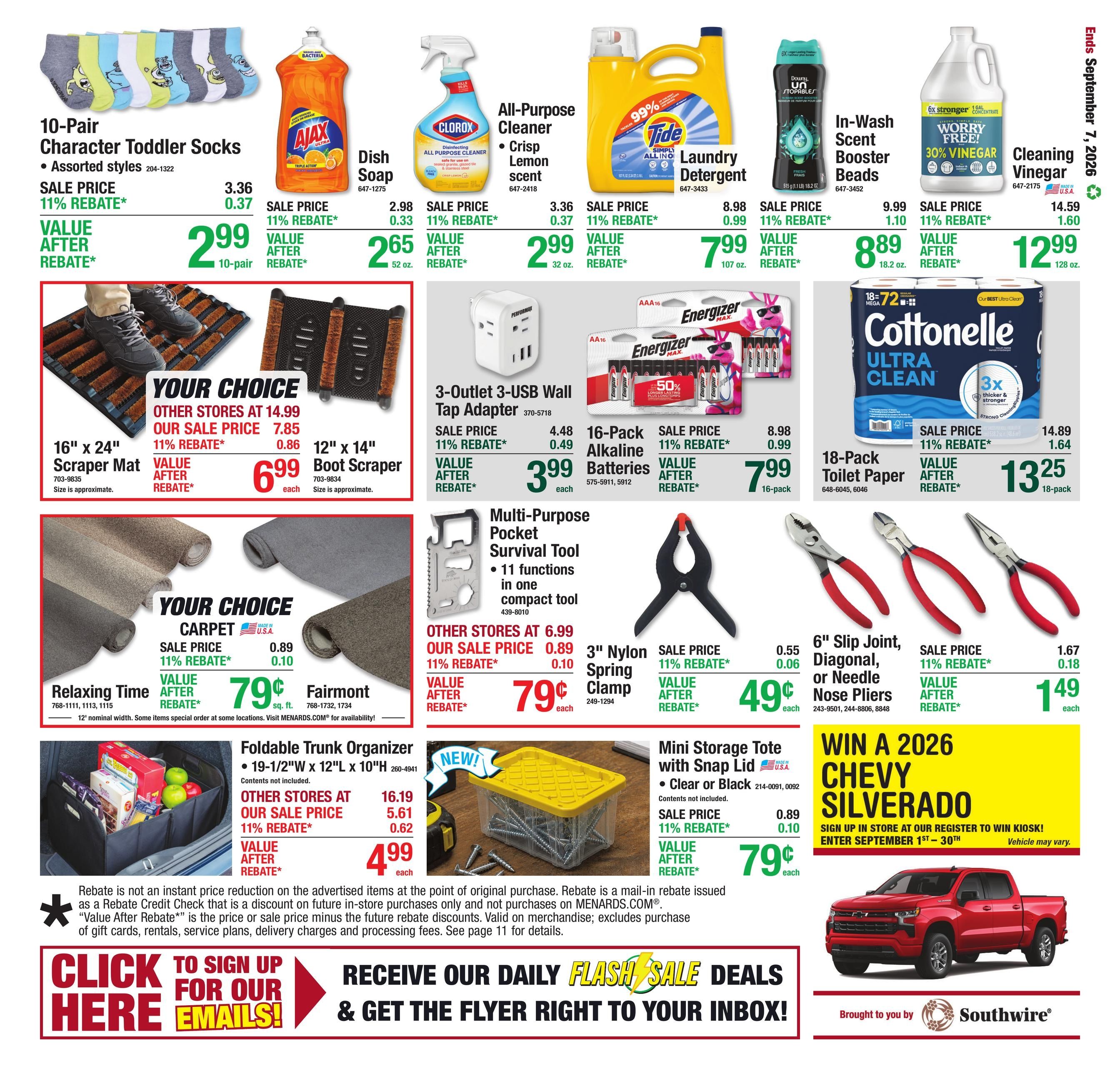 Menards (Joliet–Downers Grove Area, IL–IN) 11% Rebate Sale Weekly Ad August 26 - September 8, 2026