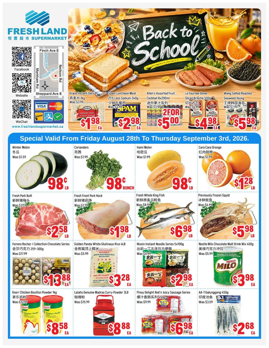 FreshLand Supermarket Flyer August 28 to September 3