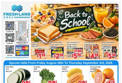 FreshLand Supermarket Flyer August 28 to September 3
