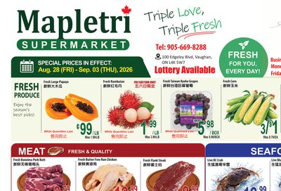 Mapletri Supermarket Flyer August 28 to September 3