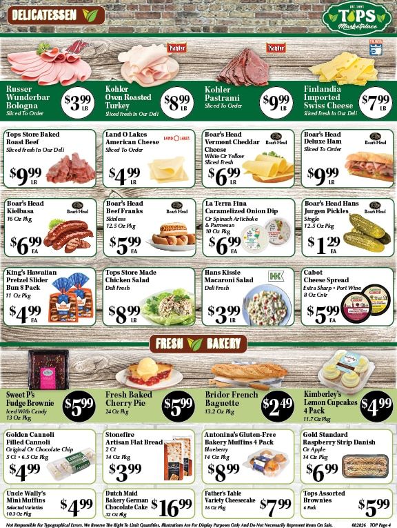 Tops Marketplace Weekly Ad August 28 - September 3, 2026
