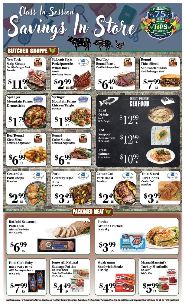 Tops Marketplace Weekly Ad August 28 - September 3, 2026