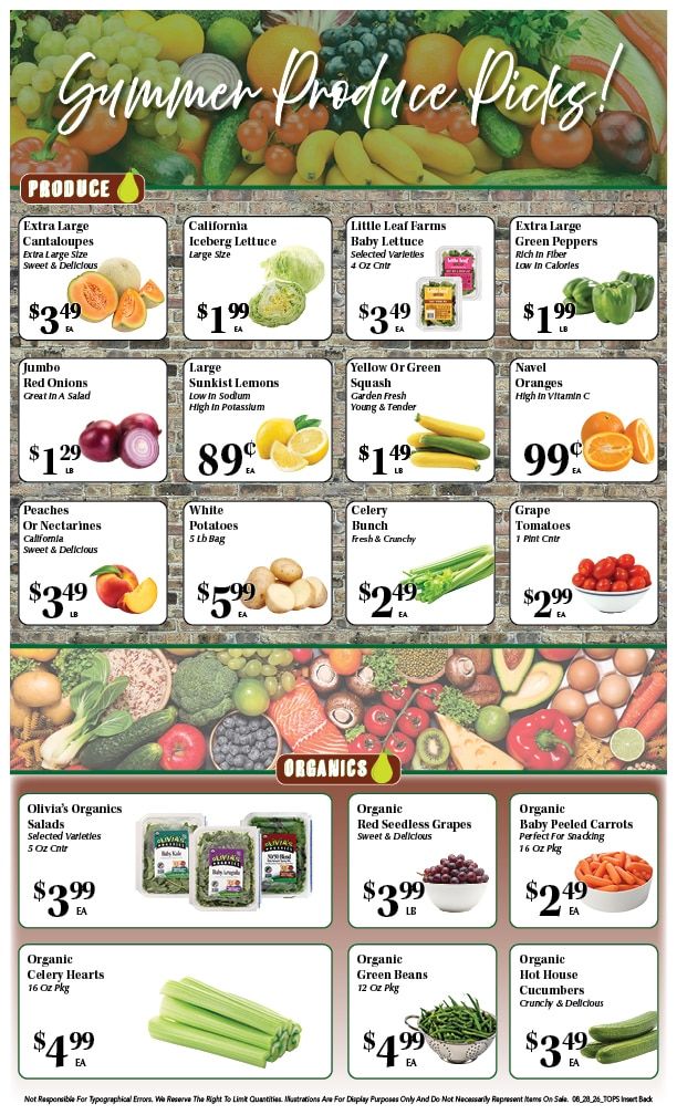 Tops Marketplace Weekly Ad August 28 - September 3, 2026