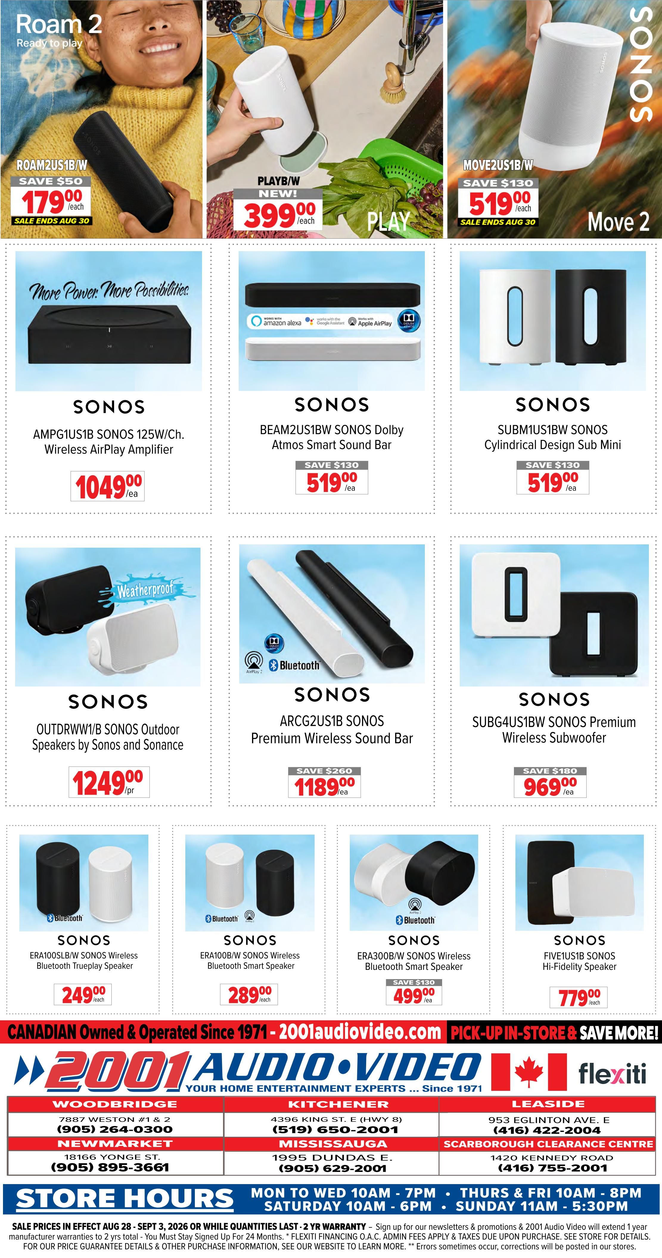2001 Audio Video Flyer August 28 to September 3