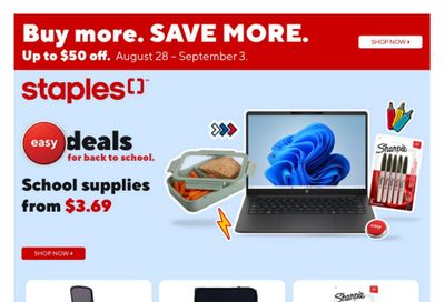 Staples Flyer August 28 to September 3