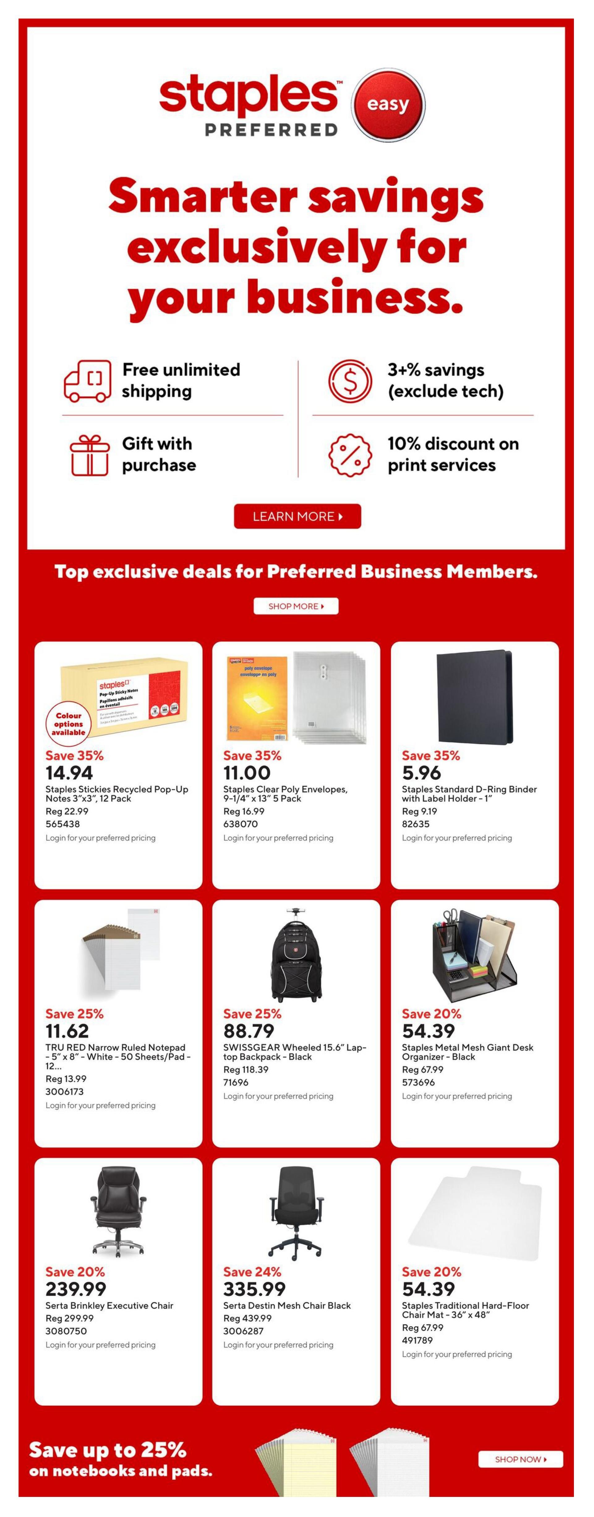 Staples Flyer August 28 to September 3