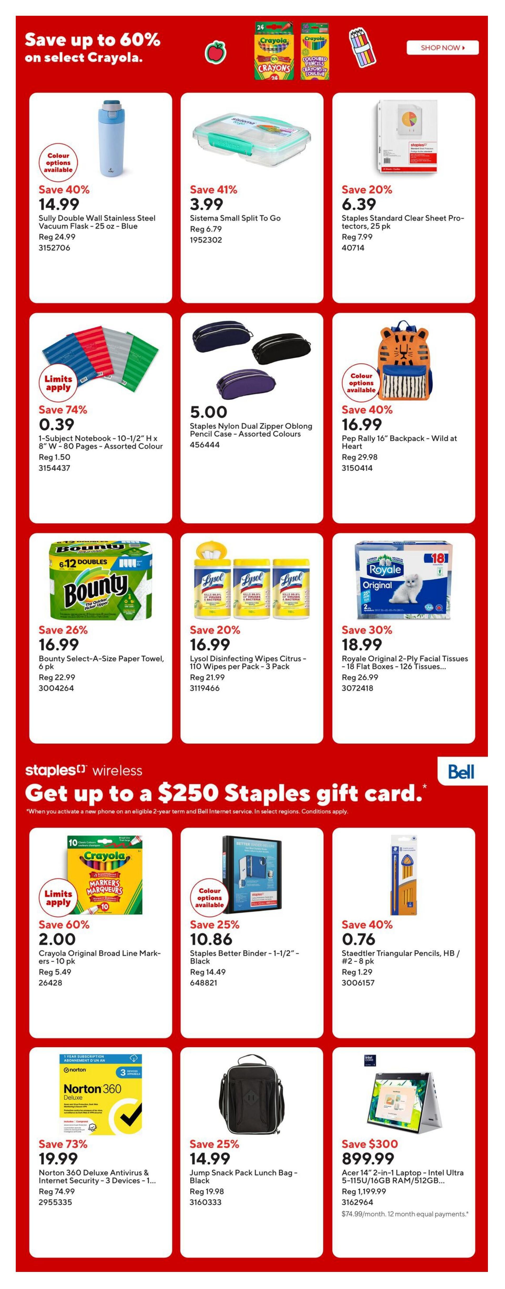 Staples Flyer August 28 to September 3