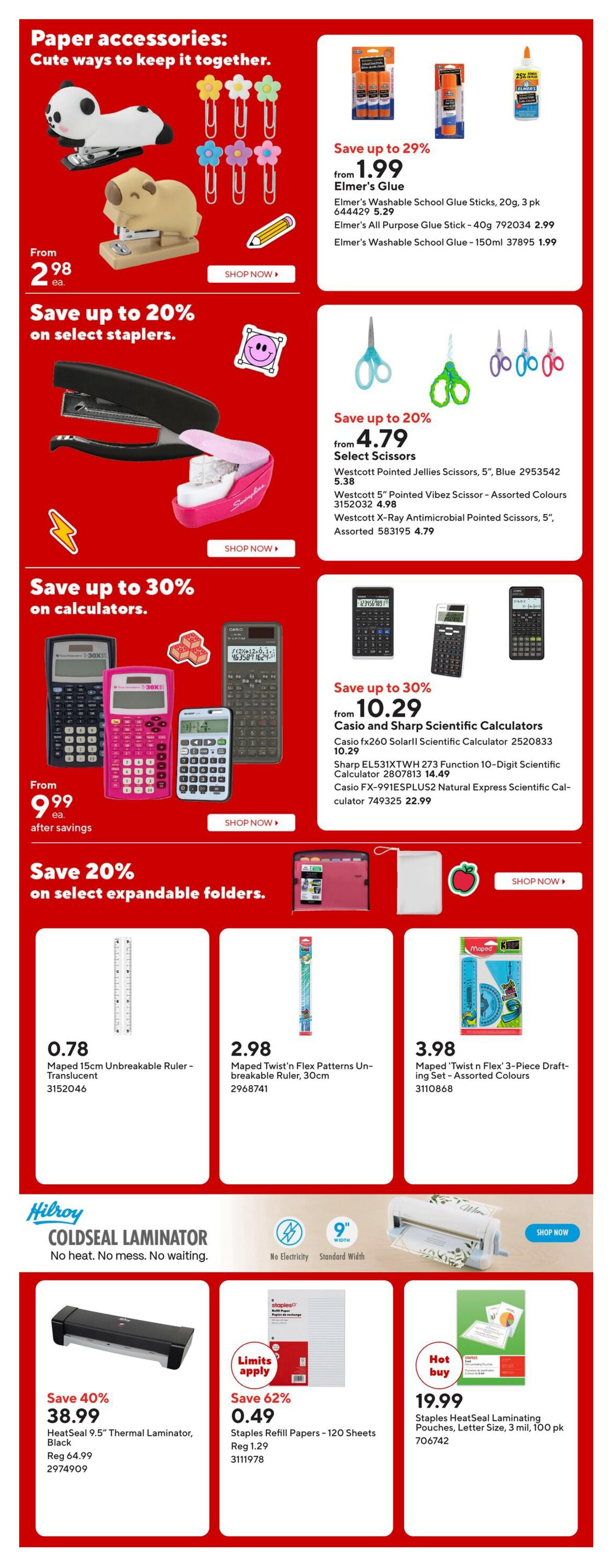 Staples Flyer August 28 to September 3