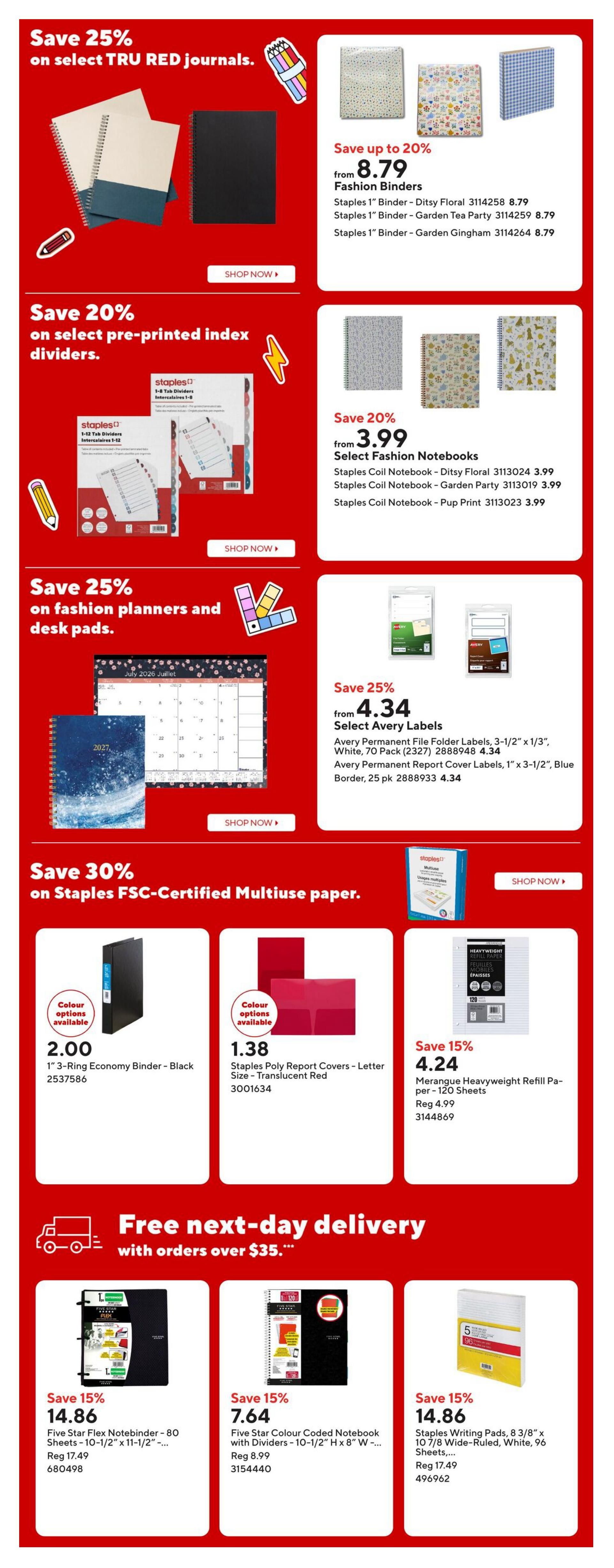 Staples Flyer August 28 to September 3