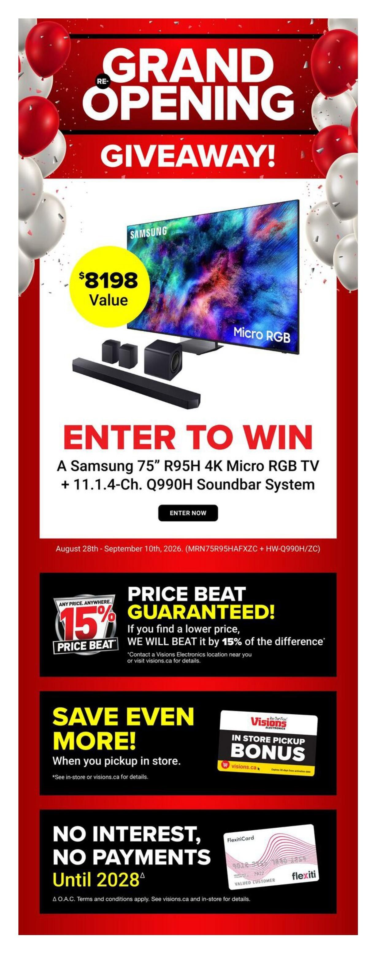 Visions Electronics Flyer August 28 to September 3