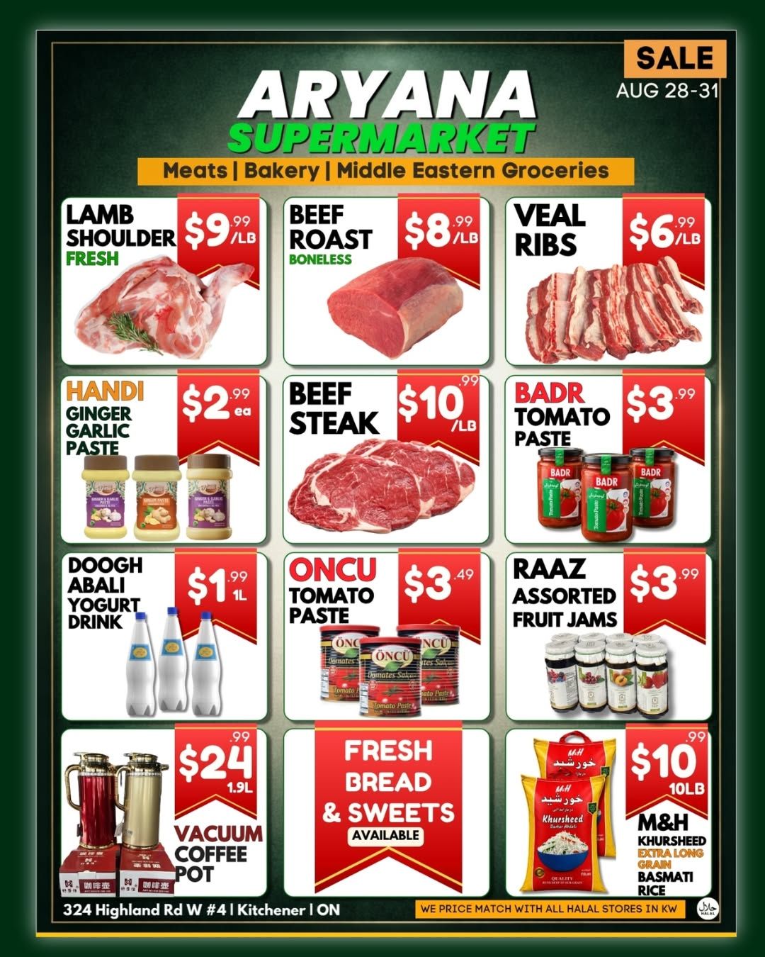 Aryana Supermarket (Kitchener) Flyer August 28 to 31
