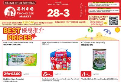 Chong Lee Market Flyer August 28 to September 3