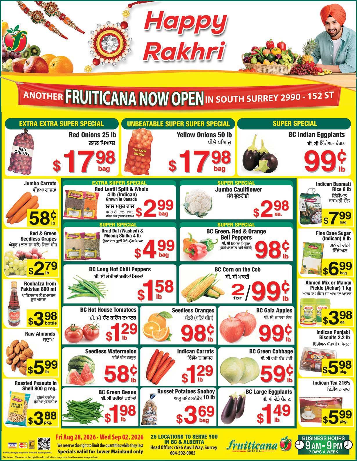 Fruiticana (Greater Vancouver) Flyer August 28 to September 2