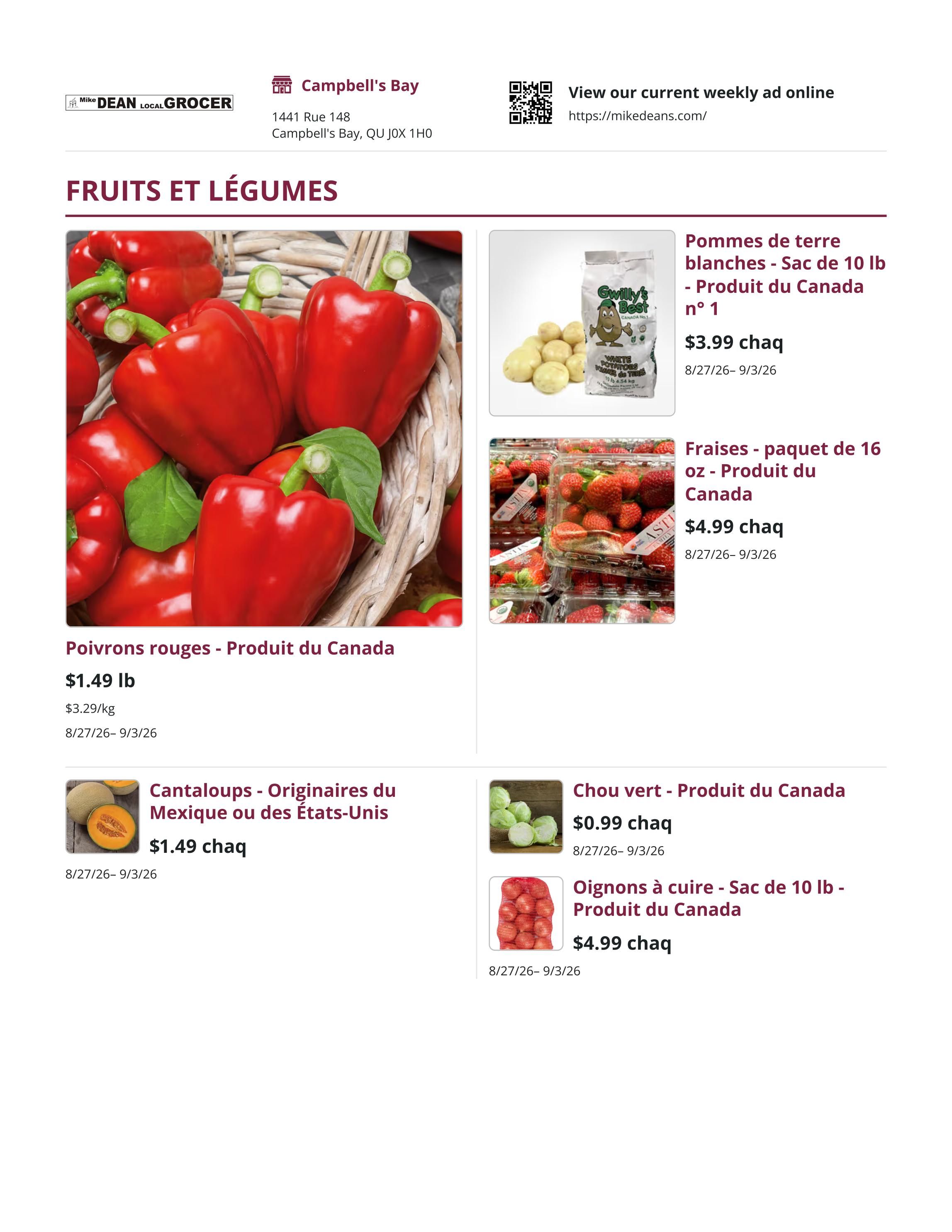Mike Dean Local Grocer Flyer August 27 to September 3