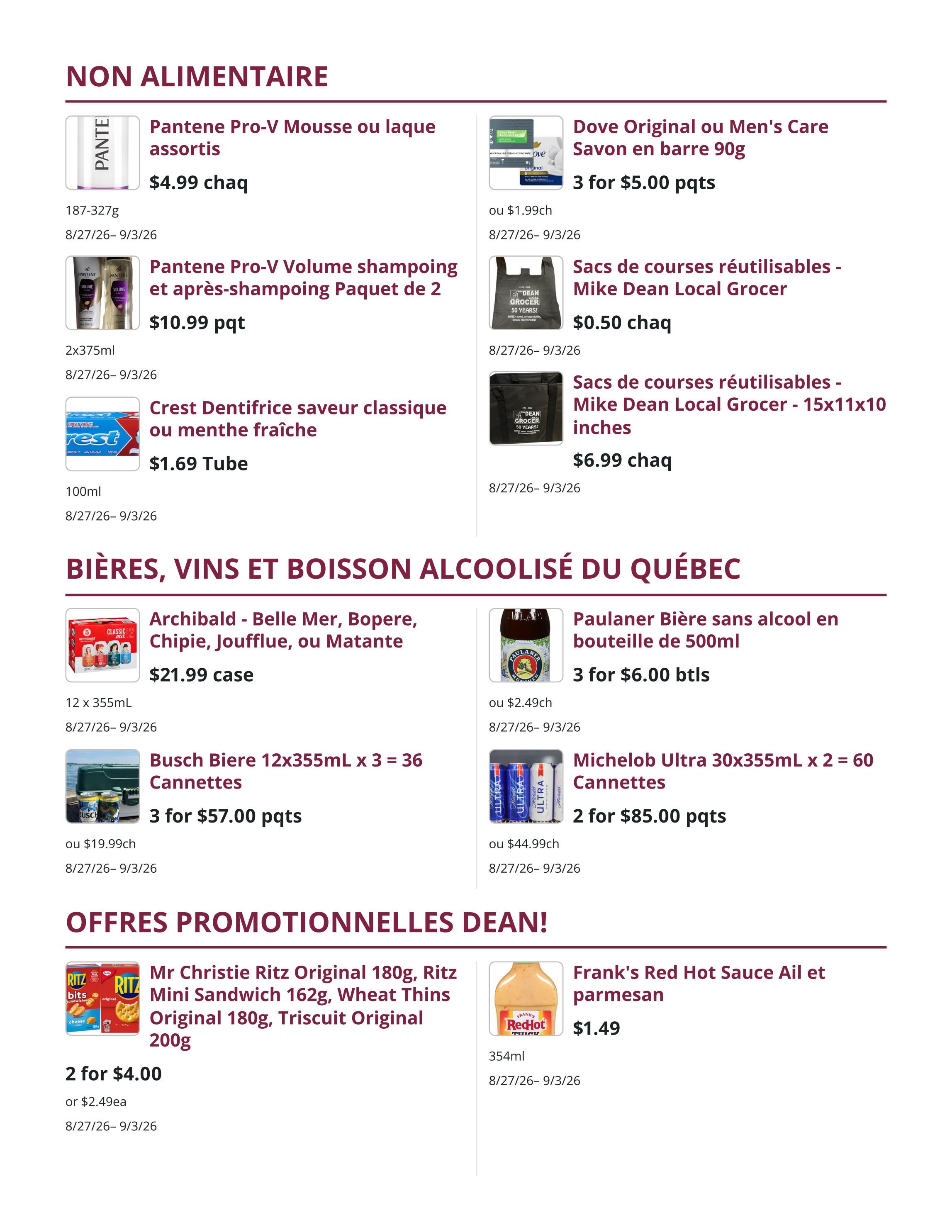 Mike Dean Local Grocer Flyer August 27 to September 3