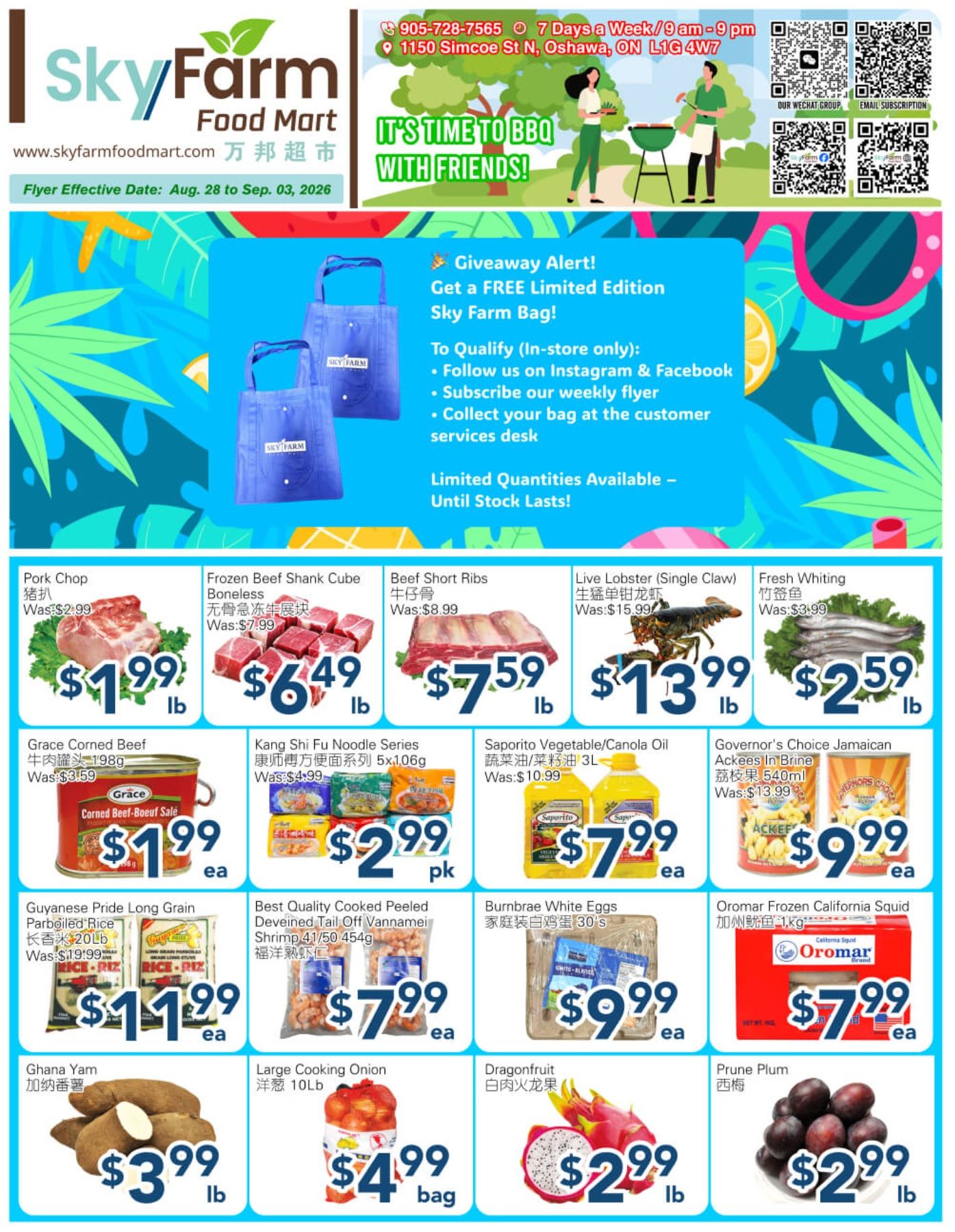 SkyFarm Food Mart Flyer August 28 to September 3