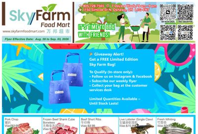 SkyFarm Food Mart Flyer August 28 to September 3