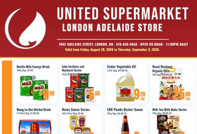 United Supermarket (London) Flyer August 28 to September 3