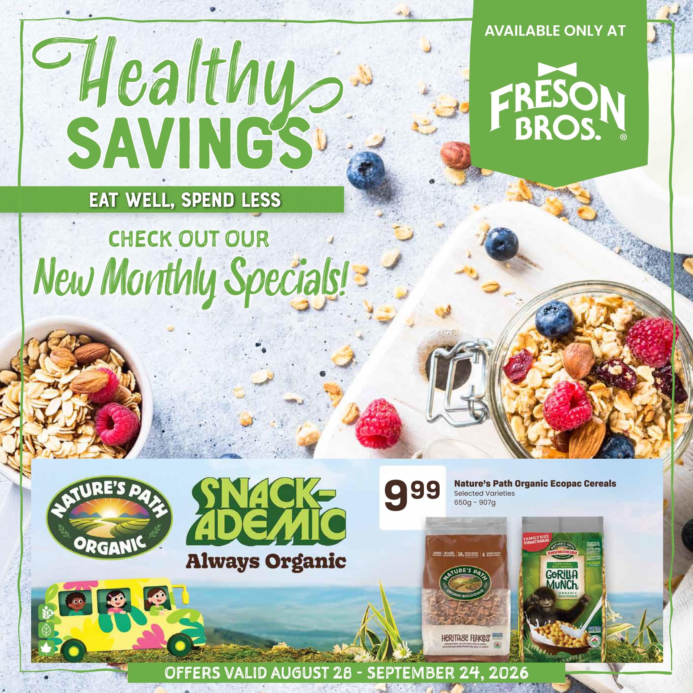 Freson Bros. Healthy Savings Flyer August 28 to September 24