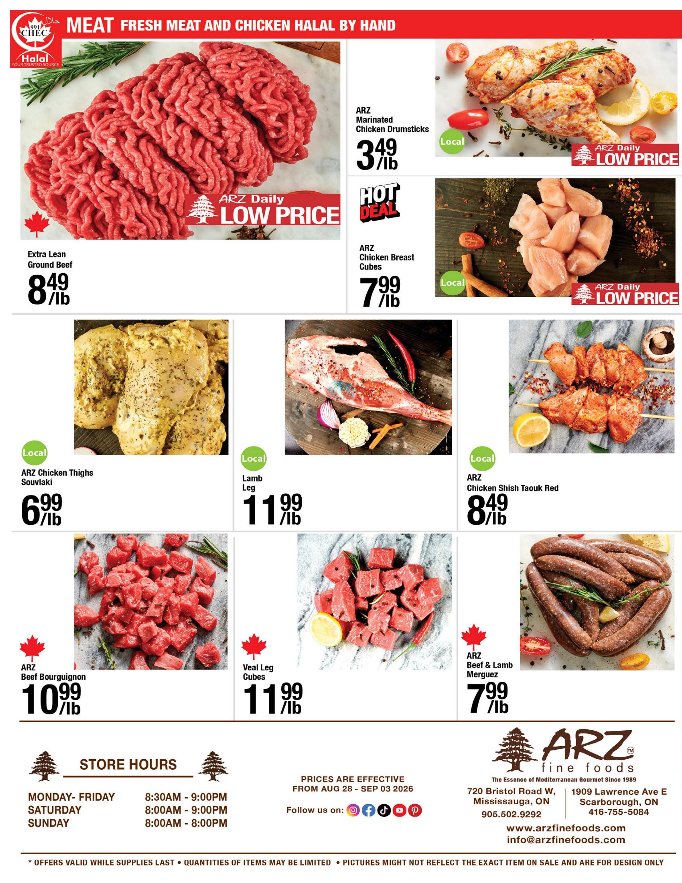 Arz Fine Foods Flyer August 28 to September 3