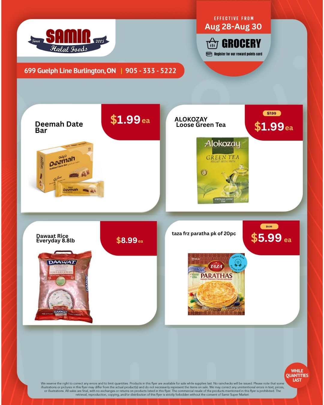 Samir Supermarket (Burlington) Flyer August 28 to 30