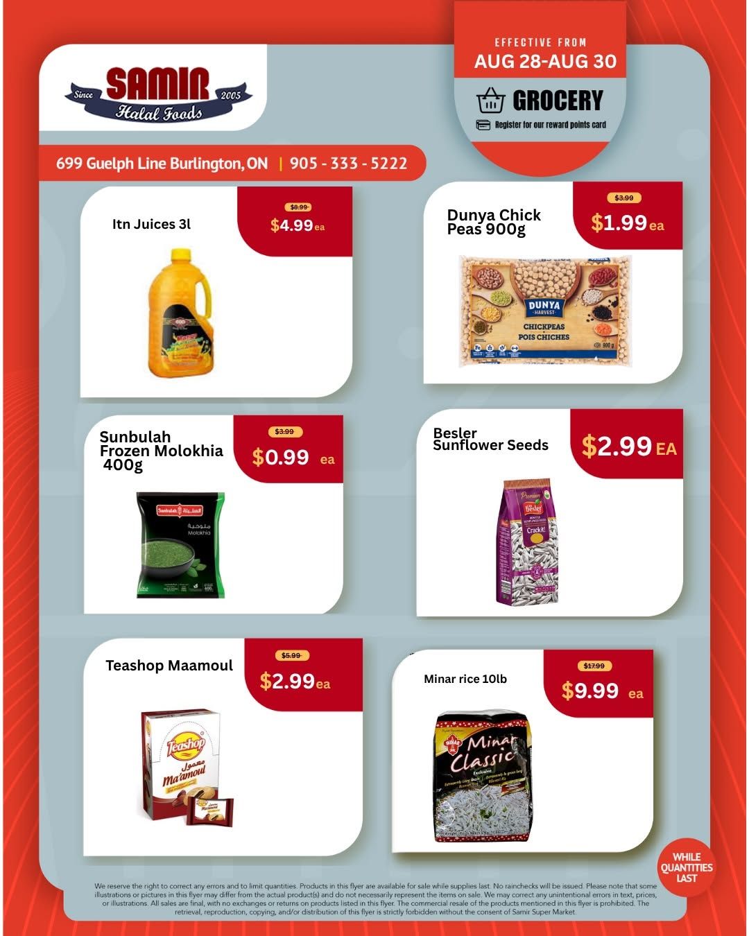 Samir Supermarket (Burlington) Flyer August 28 to 30