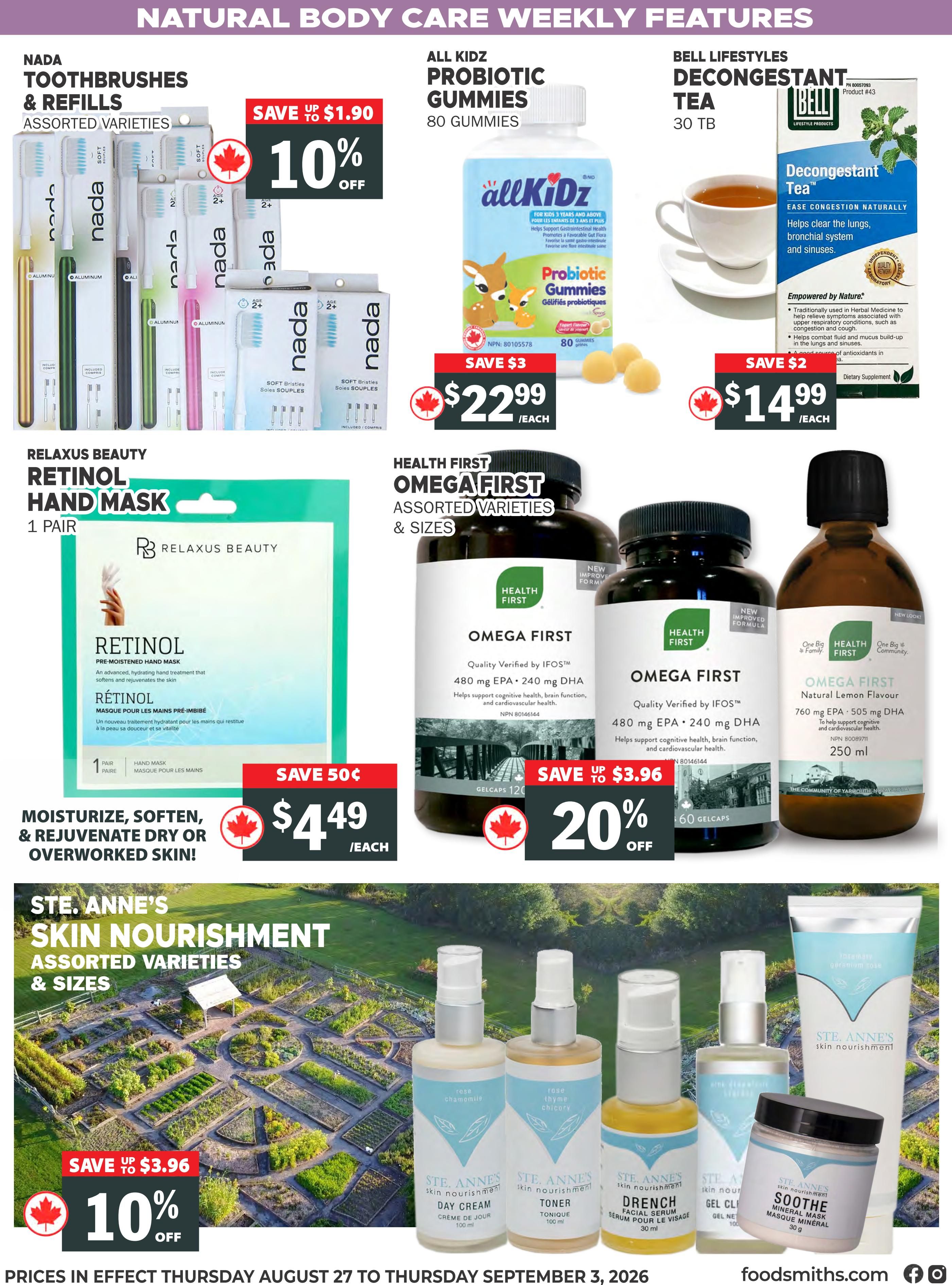 Foodsmiths Flyer August 27 to September 3