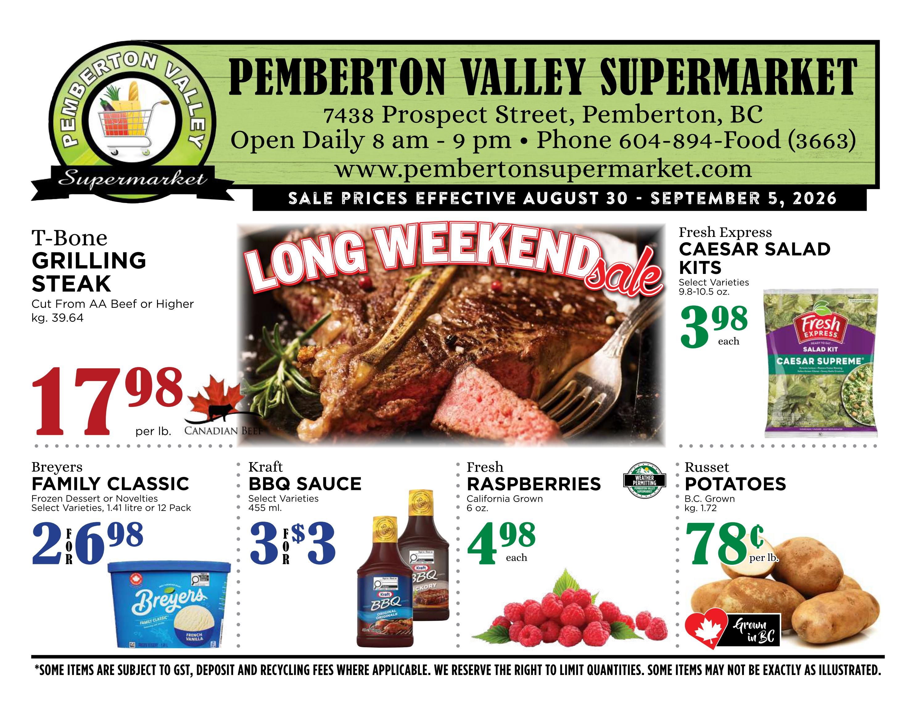 Pemberton Valley Supermarket Flyer August 30 to September 5