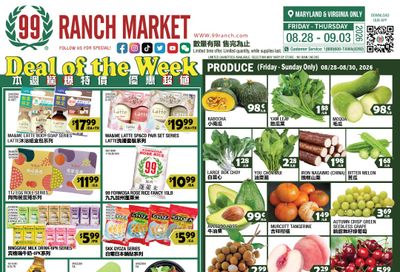 99 Ranch Market (Gaithersburg and other locations, MD) Weekly Ad August 28 - September 4, 2026