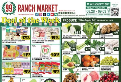 99 Ranch Market (Quincy, MA) Weekly Ad August 28 - September 4, 2026