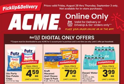Acme Markets (Margate City-Toms River Area, NJ) Bonus Online Savings Weekly Ad August 28 - September 3, 2026