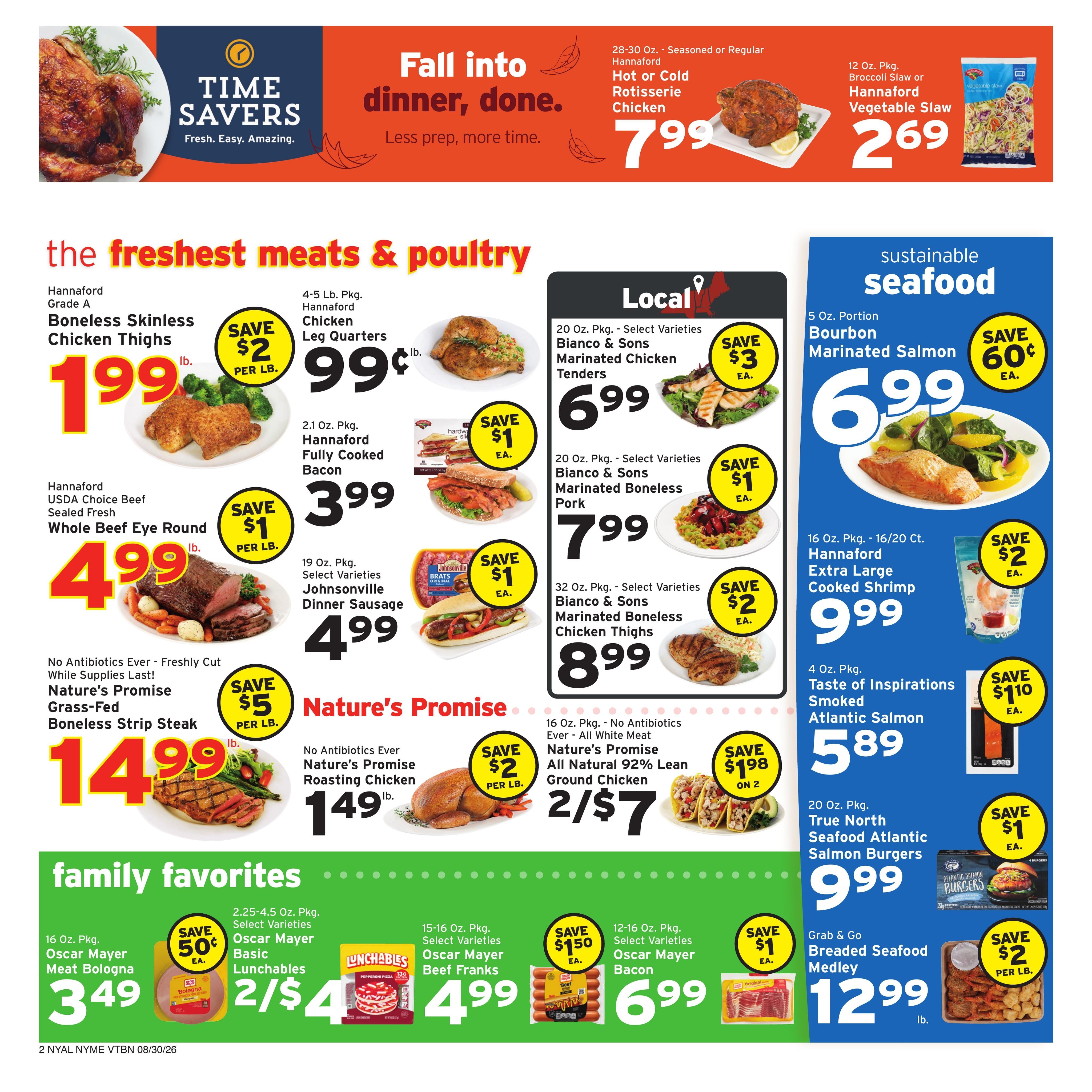 Hannaford (Albany Area, NY) Week 36 Weekly Ad August 30 - September 5, 2026