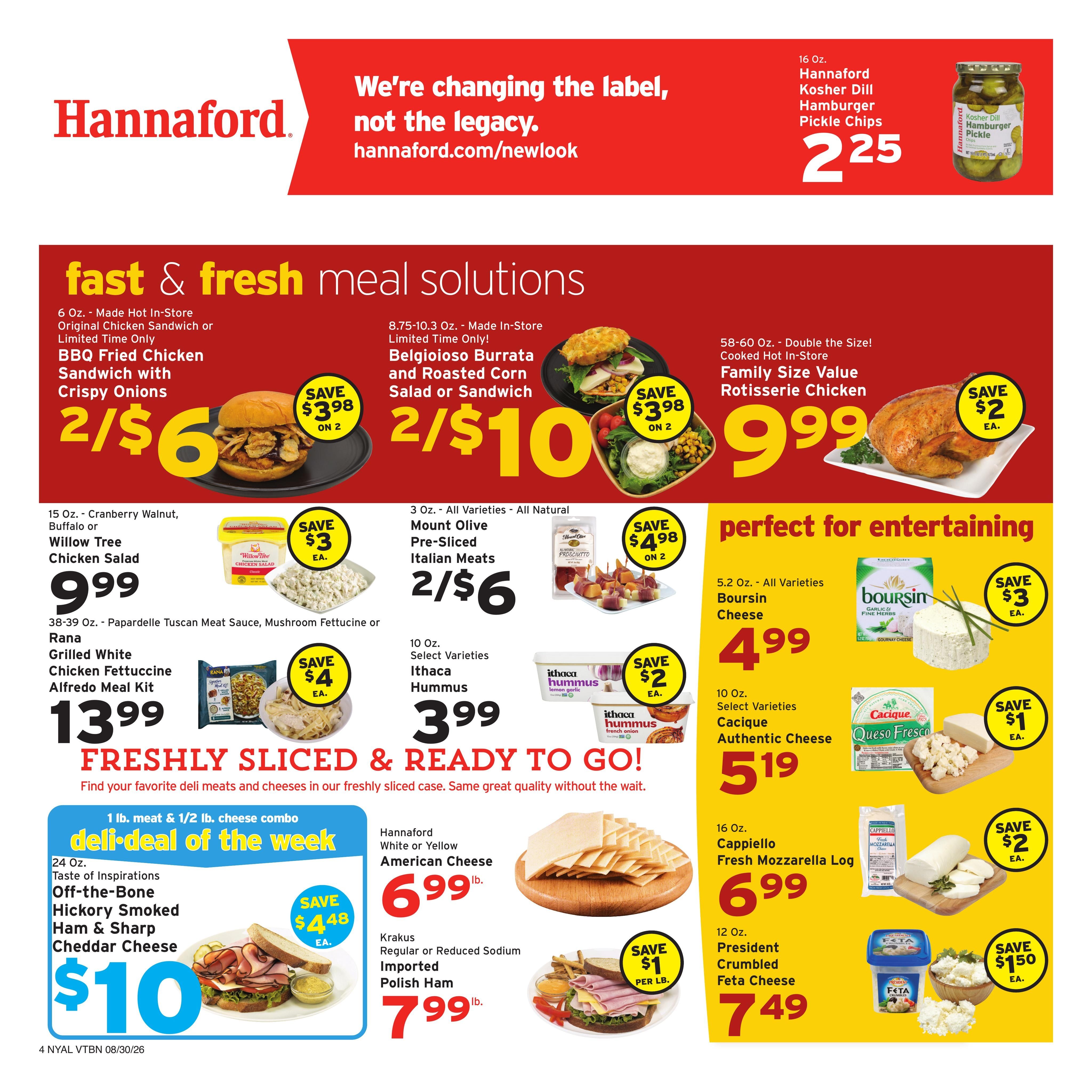 Hannaford (Albany Area, NY) Week 36 Weekly Ad August 30 - September 5, 2026