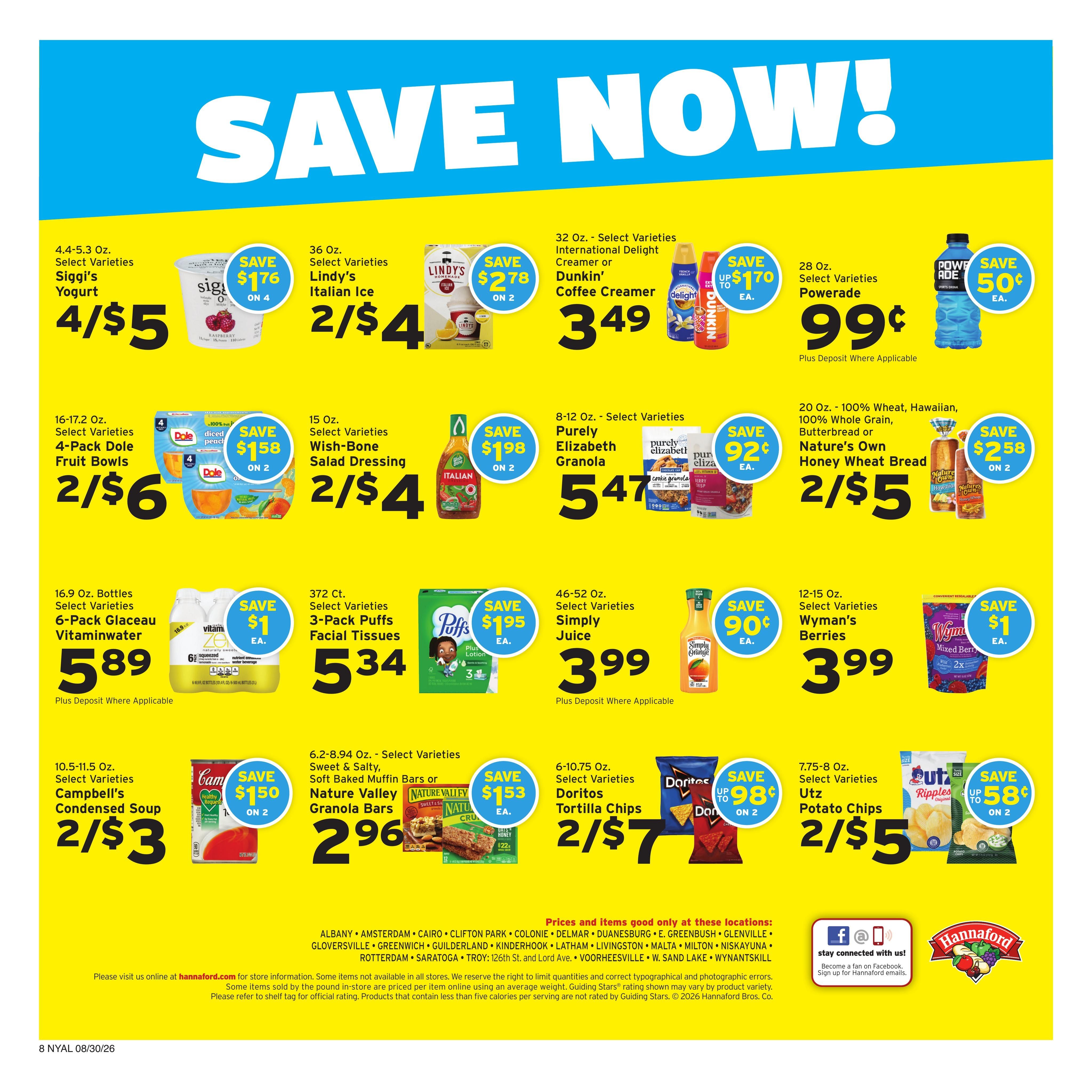 Hannaford (Albany Area, NY) Week 36 Weekly Ad August 30 - September 5, 2026