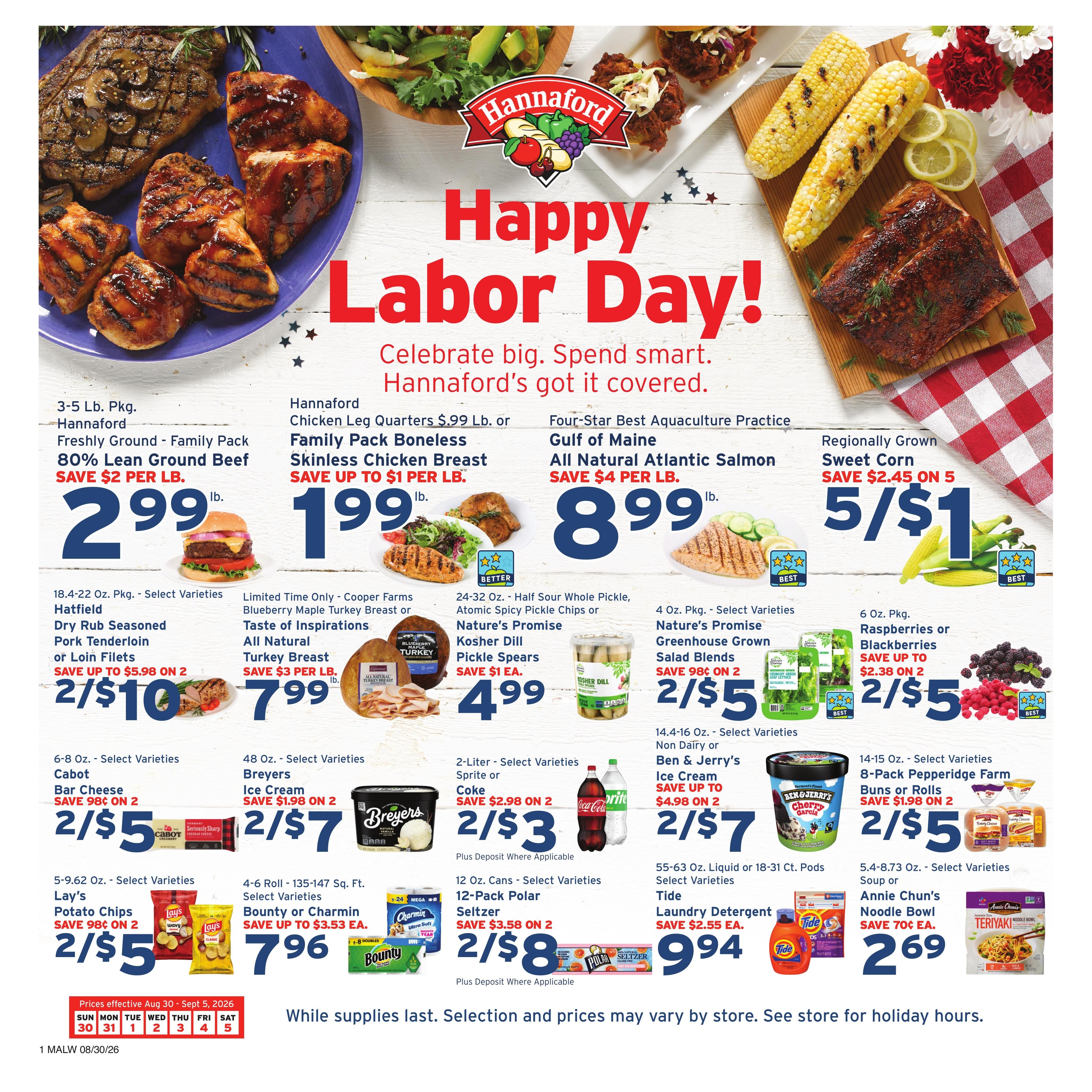 Hannaford (Athol Area, MA) Week 36 Weekly Ad August 30 - September 5, 2026