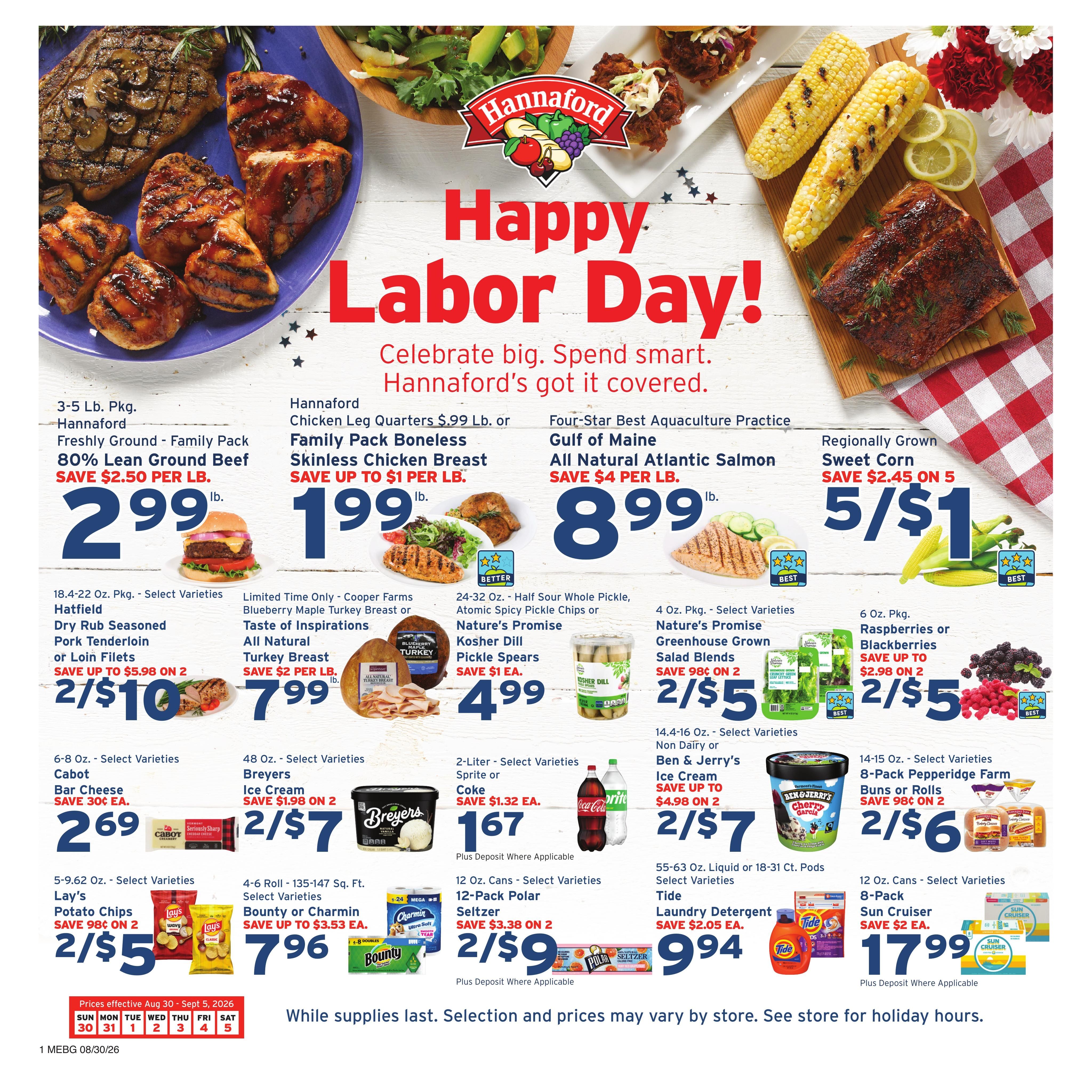 Hannaford (Augusta Area, ME) Week 36 Weekly Ad August 30 - September 5, 2026