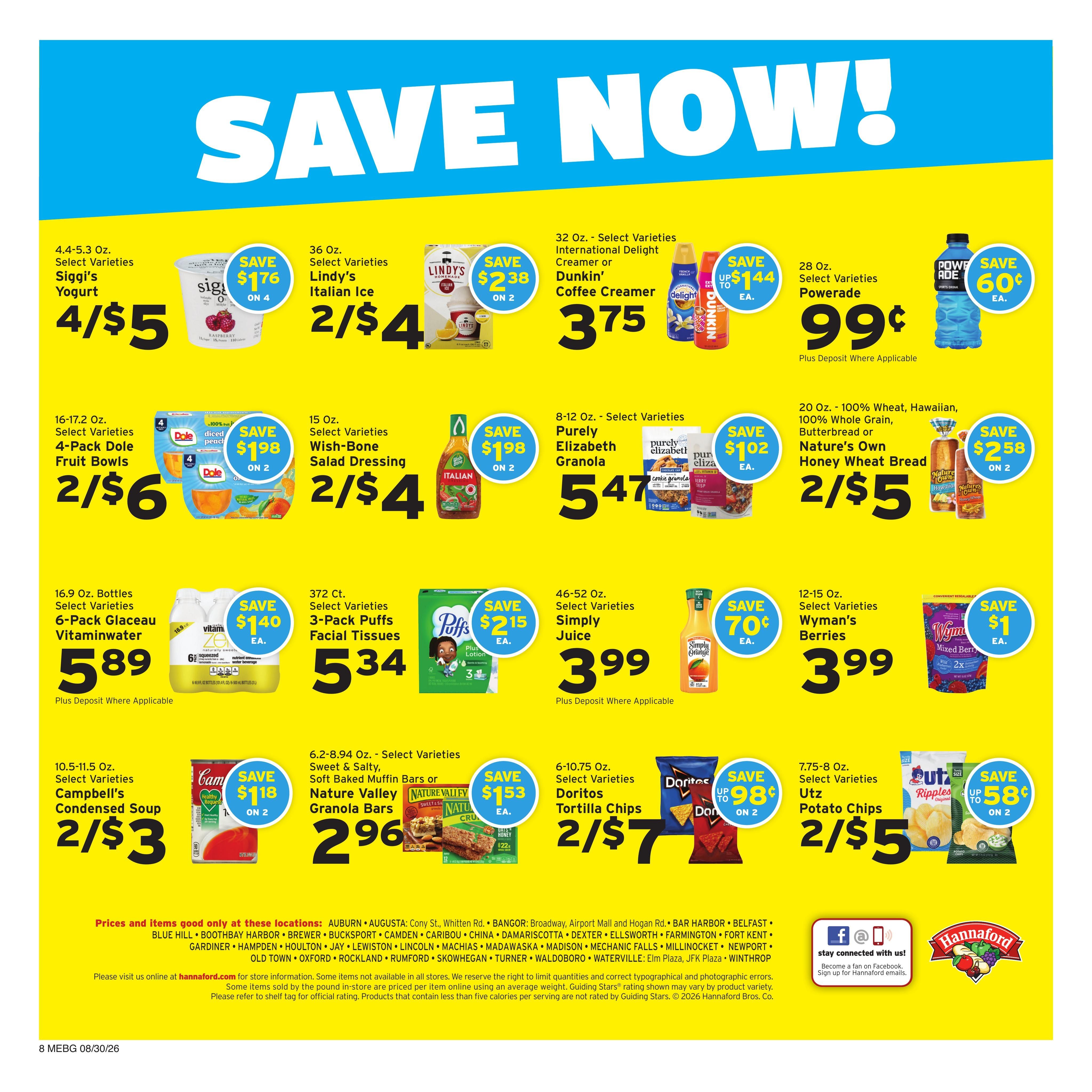 Hannaford (Augusta Area, ME) Week 36 Weekly Ad August 30 - September 5, 2026